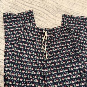 Vineyard Vines Boys Navy Pajama Pants with Santa & Tree Print